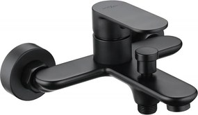 Mexen Milo, nástenná vaňová batéria, čierna matná, 71330-70