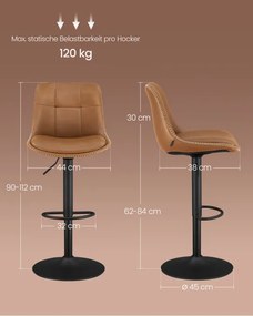 Set dvoch barových stoličiek LJB095K01