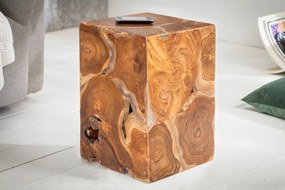 Dizajnový odkladací stolík Junk 30 cm teak