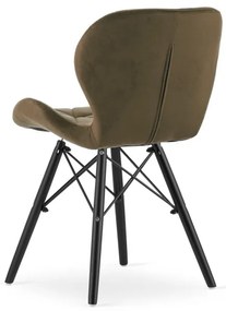 Set štyroch jedálenských stoličiek LAGO zamatové, hnedé / čierne (4 ks)