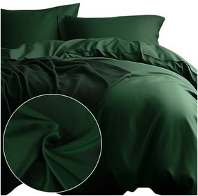 SATÉNOVÉ OBLIEČKY SATINLOVE CLASSIC 180X200 CM, 2KS 70X80 CM TMAVOZELENÉ
