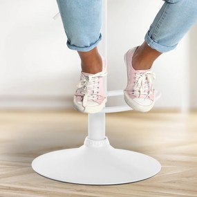 Barová stolička Solon - látka, biely rám - svetlo šedá