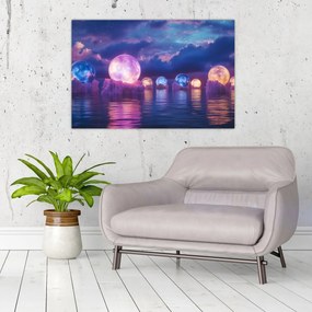 Obraz - Planéty na vode (90x60 cm)