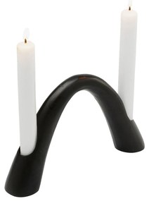 Bow Duo svietnik čierny 13 cm