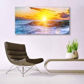 Obraz plexi Západ slnka more pobrežie 120x60 cm