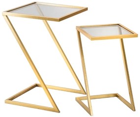 Sada odkladacích stolíkov Caldwell 40 cm zlatá