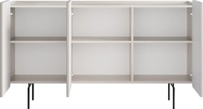 Komoda Malmi 150 cm trojdverová - kašmír / čierne nohy