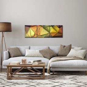 Obraz - Polygonálna 3D abstrakcia (s hodinami) (90x30 cm)