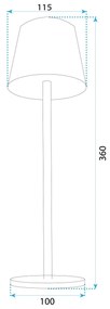 Toolight Toolight, dotyková LED nočná stolná lampa 5W, 3 farby svetla, USB napájanie, APP1365-T BLACK, čierna matná, OSW-08628