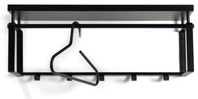 Čierny kovový nástenný vešiak s poličkou Rex – Spinder Design