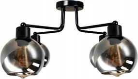 Sklenená stropná lampa s LED žiarovkami, 4xe27 - dymová guľa