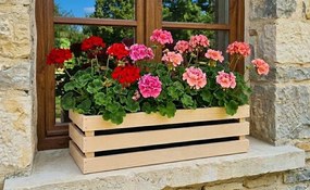 AMADEA Drevený obal na kvetináč prírodný, 52x21, 5x17cm, český výrobok