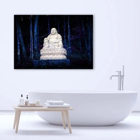 Obraz na plátně Bílý Buddha do obývacího pokoje - 90x60 cm