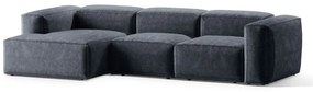 Sivomodrá menčestrová rohová pohovka (ľavý roh/s leňoškou) Bergano – Cosmopolitan Design