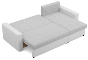 Rohová rozkladacia sedacia súprava LUNA Sivá/biela