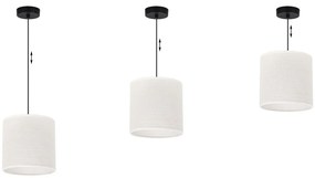 Závesné svietidlo Juta, 1x biele jutové tienidlo, (fi 15cm), b