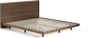 Hnedá dvojlôžková posteľ z brezového dreva s roštom 180x200 cm Norlen – Kave Home