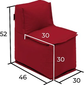 Textilná detská modulová 3-miestna lavica MODULTEX KIDS (červená) bez náplne