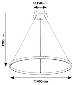 Rabalux 72344 - LED luster na lanku BELIZA LED/55W/230V 3000K