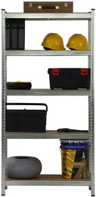 Kovový regál BestBerg BBMS-20 / 70 x 150 x 30 cm / 5 políc / strieborná/hnedá