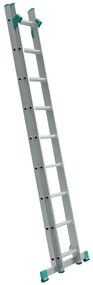 Hliníkový dvojdielny rebrík ALVE EUROSTYL s úpravou na schody, 2x9 priečok, dĺžka 4,28 m