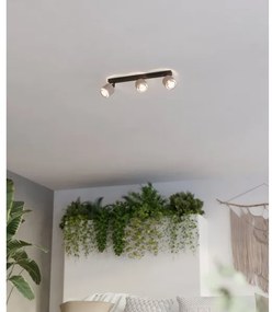 Eglo 43658 - Nástenné svietidlo ROSLEY 3xE14/40W/230V čierna/béžová