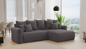 Rohová sedačka Baria (P) (sivočierna). Akcia -20%. Vlastná spoľahlivá doprava až k Vám domov. 1133096