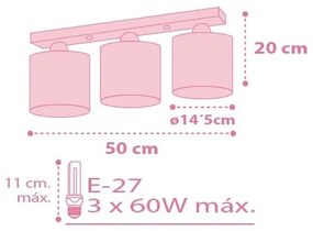 Dalber 62003S - Detské stropné svietidlo COLORS 3xE27/60W/230V