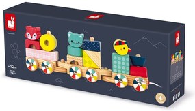 Drevený skladací vláčik so zvieratkami