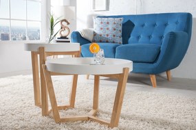 Nemecký výrobca Drevený konferenčný stolík Scandinavia - set 2 ks biely
