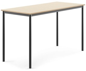 Stôl SONITUS, 1600x700x900 mm, HPL - breza, antracit