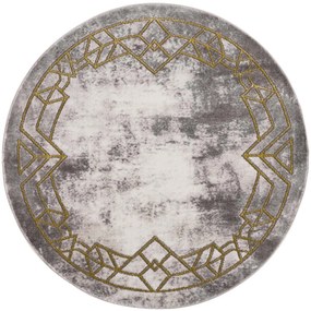 Dekorstudio Moderný okrúhly koberec NOA - vzor 9337 zlatý Priemer koberca: 120cm