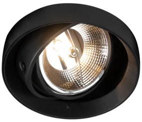 Zapustené bodové svietidlo čierne ONEON s priemerom 16,6 cm