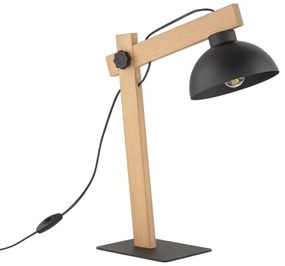 Stolná lampa OSLO 1xE27/15W/230V borovica/čierna