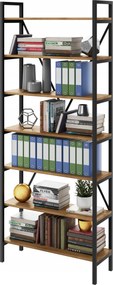 Dubová knižnica a Regál na zakladače Loft D7 140 cm