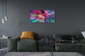 Sklenený obraz fraktály farebné 100x50 cm