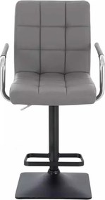 LuxuryForm DESIGN Barová stolička VERONA na čiernej hranatej podstave - šedá