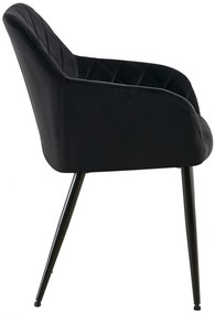 Jedálenská stolička Monett - zamat, B čierny rám - Čierna
