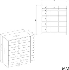 Botník ALEX 74 cm antracitový/dub artisan