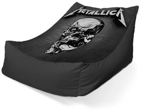Sablio Sedací vak Lounge METALLICA Lebka Sivá - 80 x 95 x 50 cm