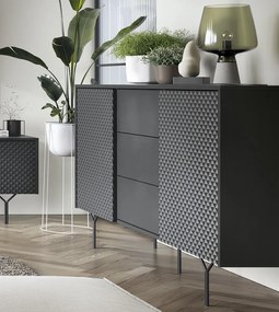 Komoda so zásuvkami Raven, čierna