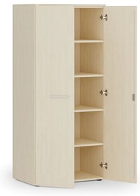Kancelárska policová skriňa PRIMO WOOD s dverami, 800 x 500 x 1781 mm, breza