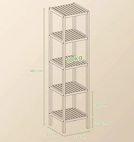 Bambusový koupelnový regál Koli hnědý