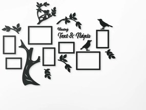 drevko Fotorámik strom života + vlastný nápis Rozmer obrazu: 72,5 x 98,5 cm, Farba dekorácie: Čierna