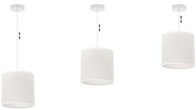 Závesné svietidlo Juta, 1x biele jutové tienidlo, (fi 15cm), w