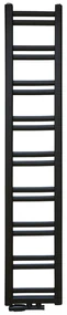Regnis Retro, vykurovacie teleso 300x1650mm so stredovým pripojením 50mm, 644W, čierna matná, RETRO165/30/D5/BLACK