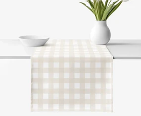 Goldea behúň na stôl 100% bavlnené plátno - latte kocky 35x120 cm