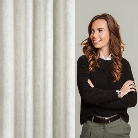 ZÁVES NA KRÚŽKOCH ELINA 140X250 CM PRÍRODNÁ