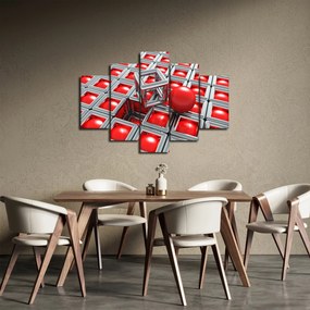 Obraz - 3D metalická abstrakcia (150x105 cm)