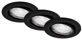 Brilo Brilo - SADA 3x LED Kúpeľňové podhľadové svietidlo 1xGU10/5W/230V IP23 čierna BL1238